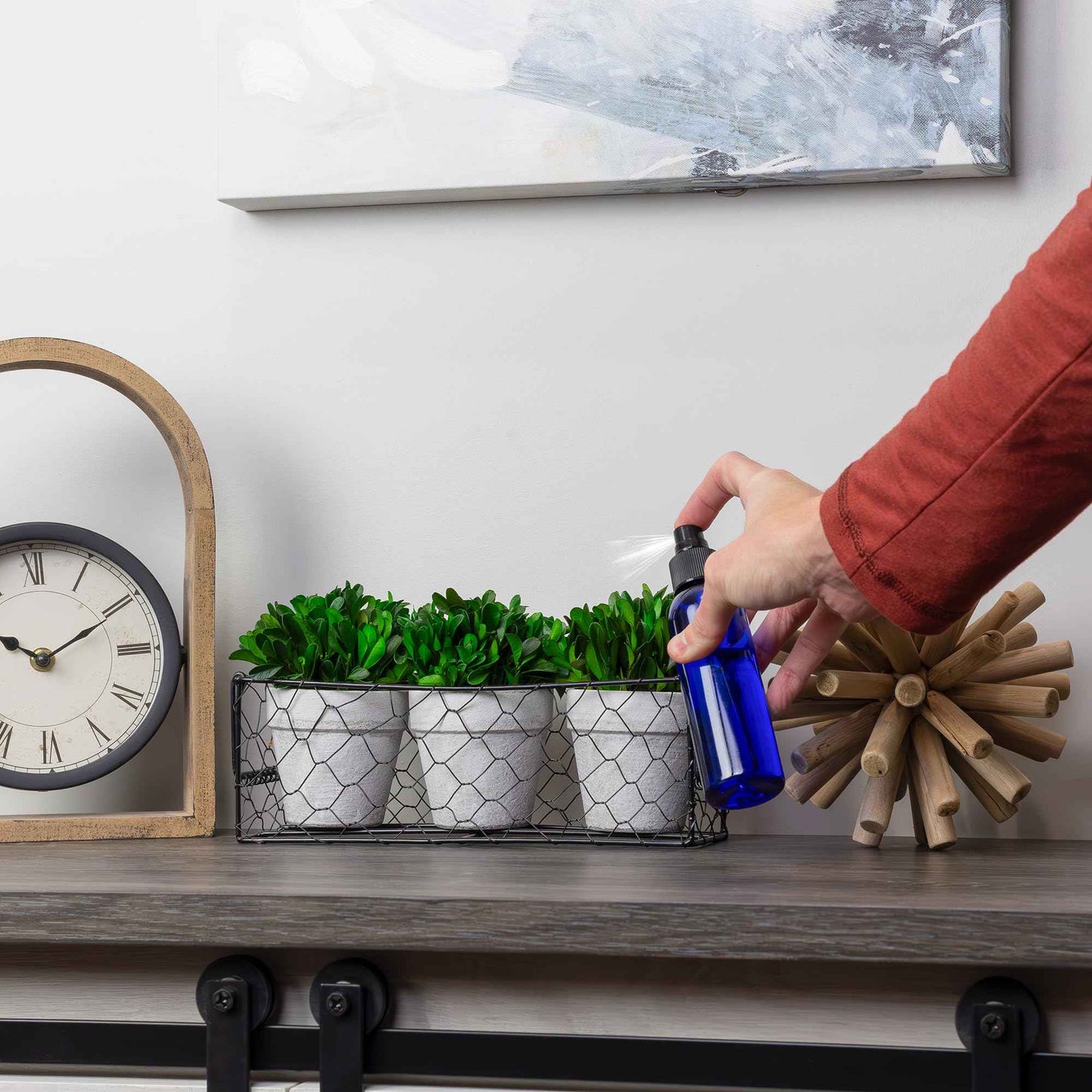 Cornucopia Brands Empty Plastic Refillable PET Spray Bottles w/Fine Mist Atomizer Caps (Pack of 6) Sprayers for DIY Home Cleaning, Aromatherapy, Travel, & Beauty Care (4 Ounce, Cobalt Blue, 6)