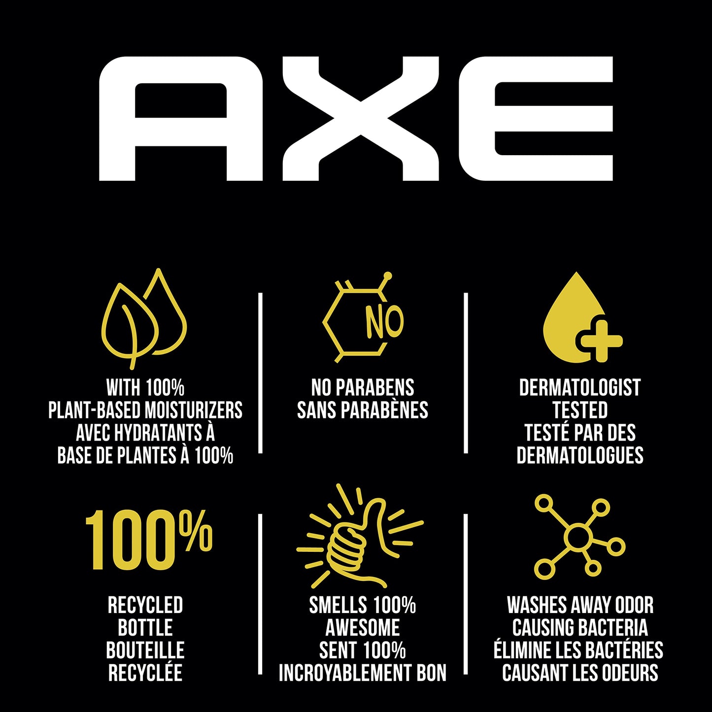 Axe Body Wash Charge & Hydrate Sports Blast Energizing Citrus Scent Men's Body Wash, 100 percent Recycled Bottle 16 oz 4 Count