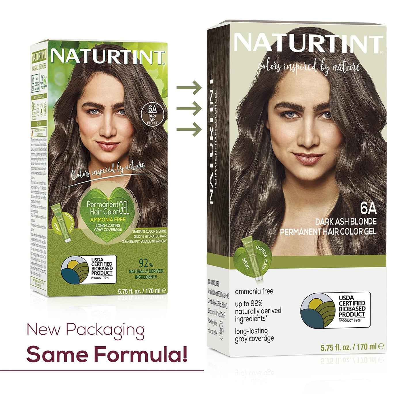 Naturtint Permanent Hair Color 6A Dark Ash Blonde (Pack of 6), Ammonia Free, Vegan, Cruelty Free, up to 100% Gray Coverage, Long Lasting Results (Packaging may vary)