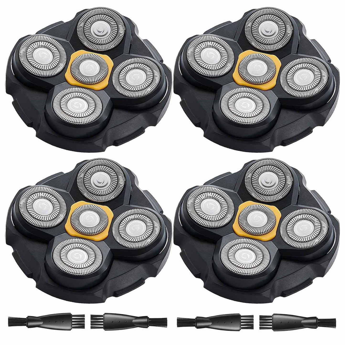 Micro Touch Titanium Head Shaver Replacement Head, 4PCS MTTTBHS Head Shaver Blades, 4 Cleaning Brush