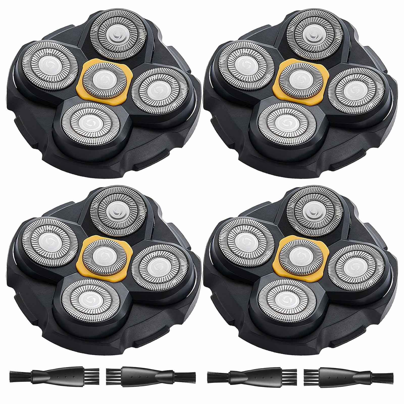 Micro Touch Titanium Head Shaver Replacement Head, 4PCS MTTTBHS Head Shaver Blades, 4 Cleaning Brush