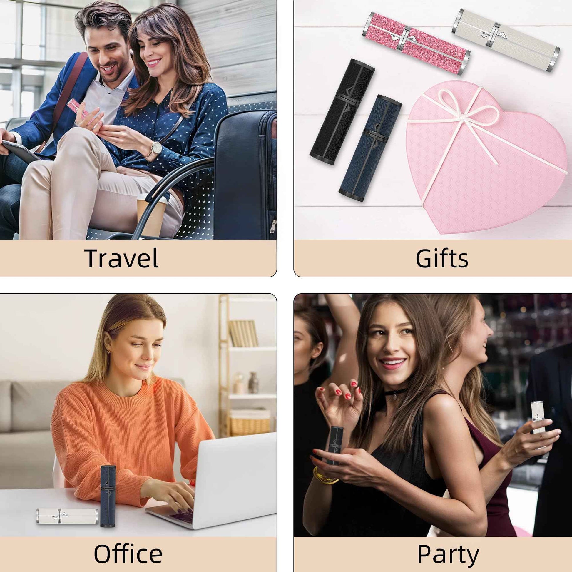 muilsae AB00DB 5ml Leather Perfume Atomiser Refillable, Bottom Fill Perfume Bottle, Portable and Leak-proof Suitable for Women and Men (AB00DB 5ml)