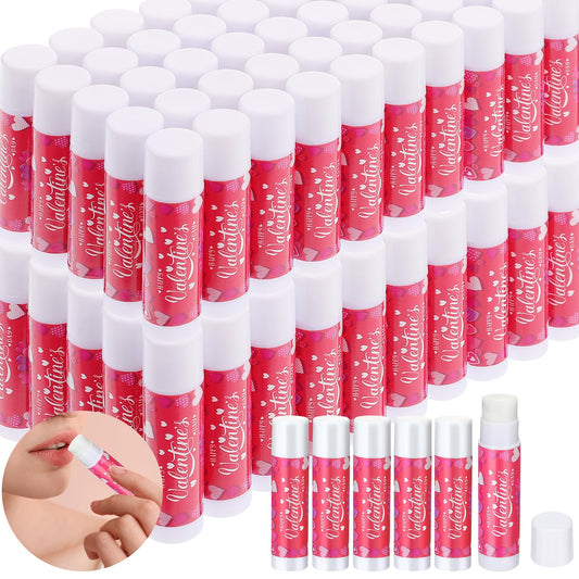 Demissle Valentine's Day Party Favors for Kids Classroom Lip Balms Bulk Peppermint Lip Care Products Moisturizing Lip Balm Valentines Love Heart Classroom Exchange Party Gifts for Boys Girls (100 Pcs)