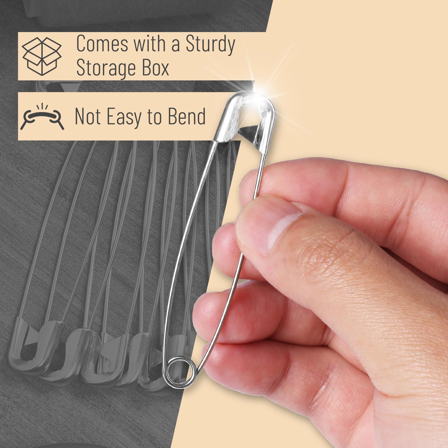 Mr. Pen- Safety Pins, 3 Inch, 50 Pack, Oversize Safety Pin, Large Safety Pins for Clothes, Oversized Safety Pins for Clothes, Large Safety Pins Heavy Duty Safety Pins, Big Safety Pins Heavy Duty