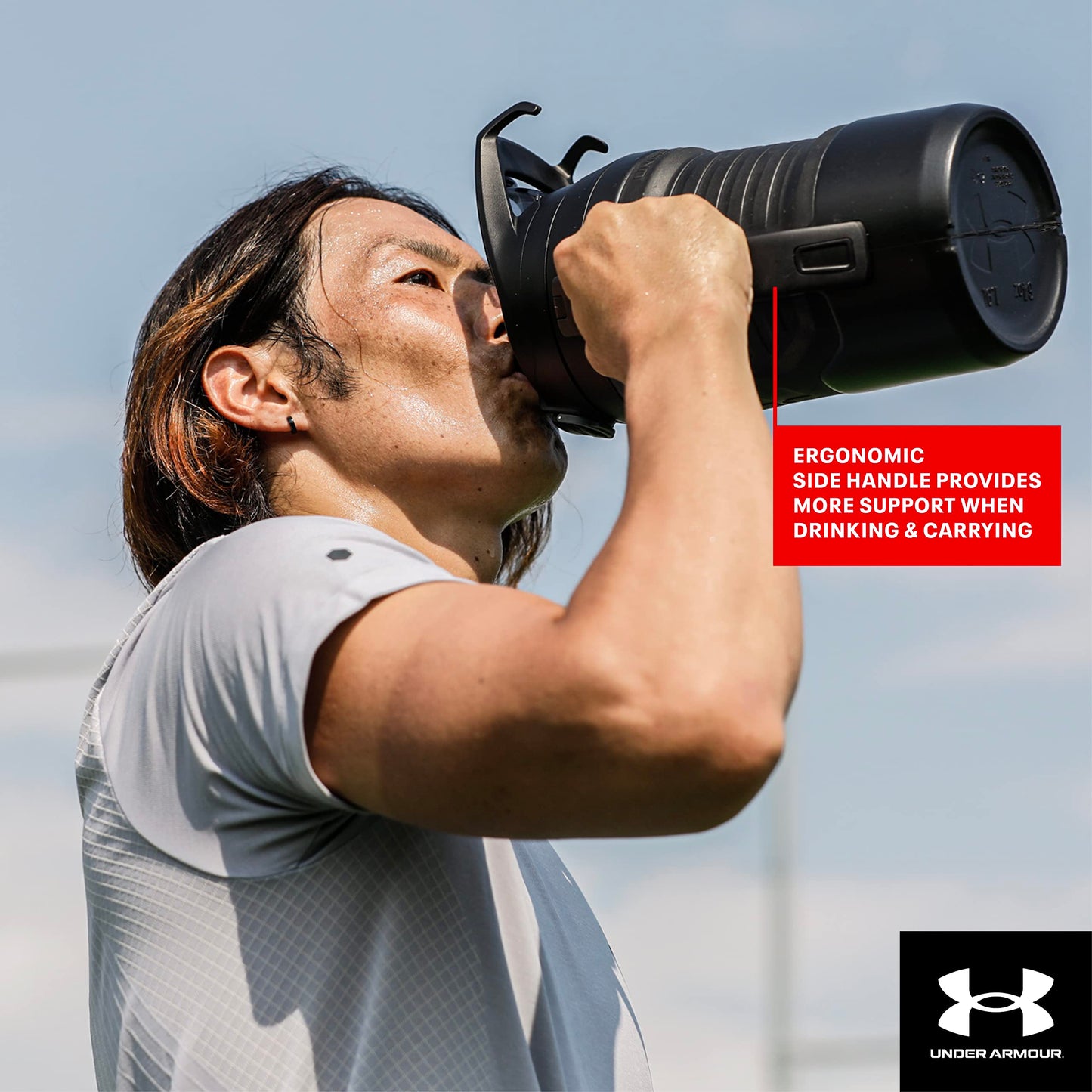 Under Armour Sports Water Jug, 32 oz Insulated Water Bottle w/Handle, Fence Hook, Leak Resistant, Baseball, Football & More