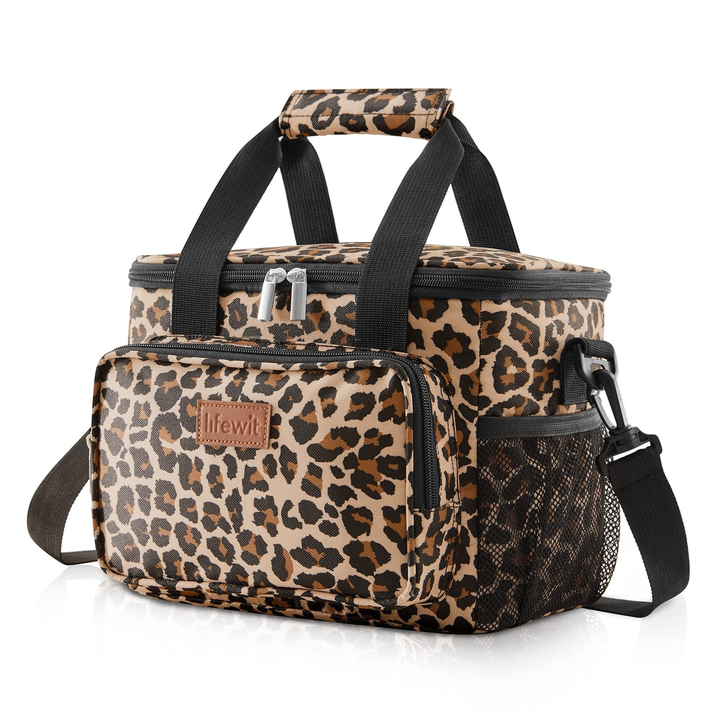 Lifewit Large Lunch Bag Insulated Lunch Box Soft Cooler Cooling Tote for Adult Men Women, Leopard 12-Can (8.5L)