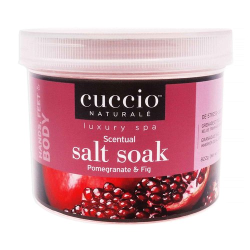Cuccio Naturale Scentual Salt Soak - Invigorating Salts With An Irresistible Scent - Rejuvenate And Soothe Tired Feet - Softens And Leaves The Skin Fresh And Clean - Pomegranate And Fig - 29 Oz
