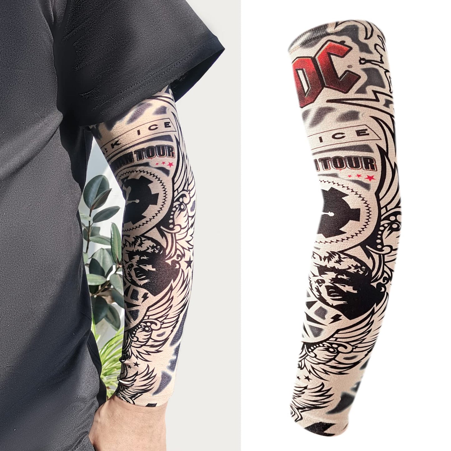 Aresvns Extended Version Tattoo Sleeves for Bicker,Slip On Tattoo Sleeves 10PCS Arm Sleeves Kit Halloween Tattoo Sleeves Cover for Stretchable Cosplay Christmas Gift