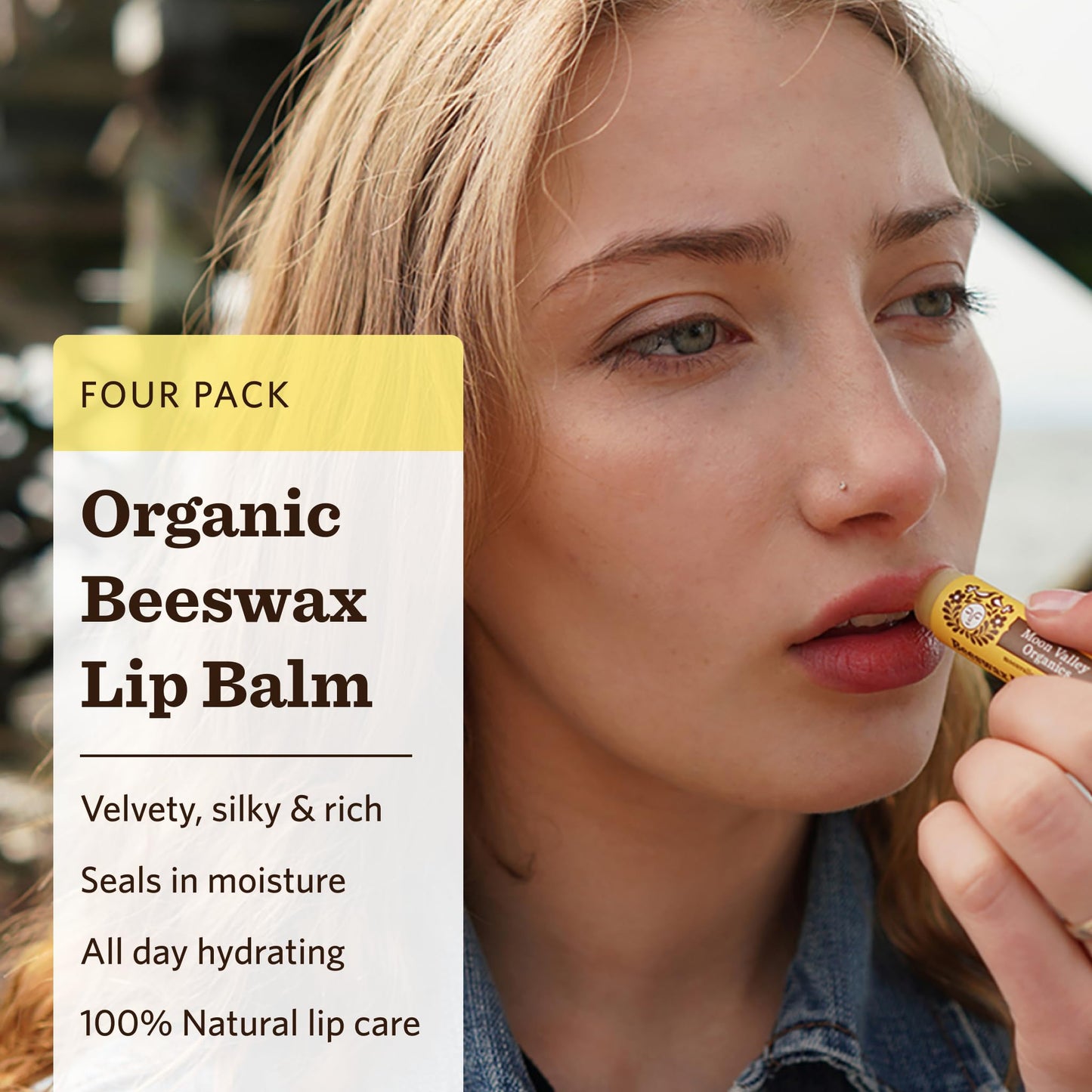 Moon Valley Organics Beeswax Lip Balm for Moisturizing Lips and Cuticles (Honey | Mint Vanilla | Vanilla | Blackberry, 4 Count (Pack of 1))