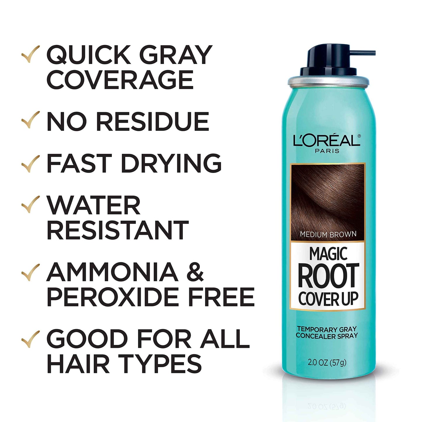 L'Oreal Paris Hair Color Root Cover Up Spray for Gray Roots Concealer (Pack of 2) Light Golden Brown and Medium Brown