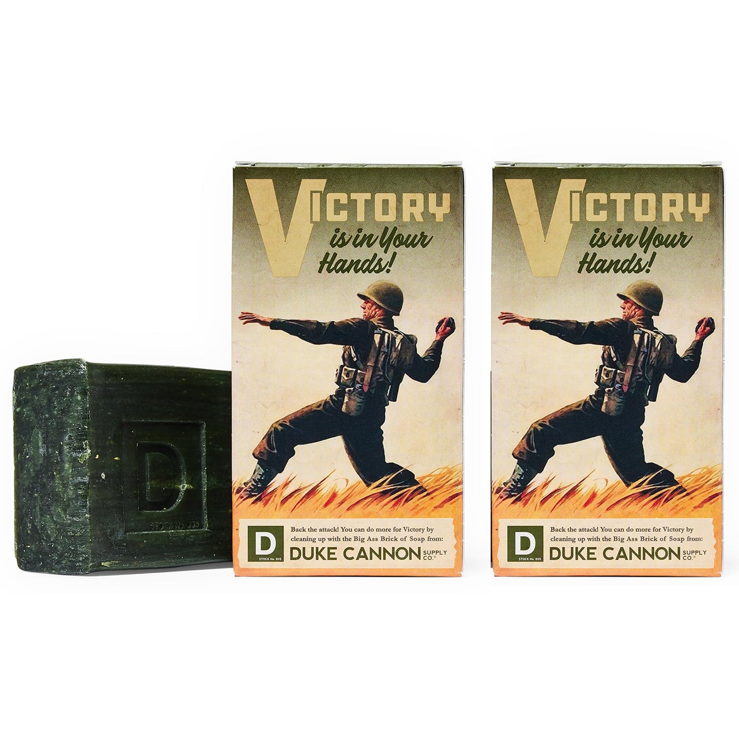 Duke Cannon Big Brick of Bar Soap for Men - Smells Like Victory, 10 Ounces (Pack of 2)