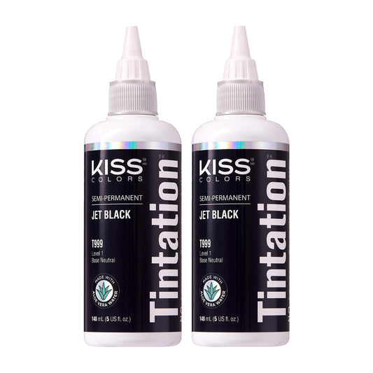 Kiss Tintation Semi-Permanent Hair Color 5 Ounce (Jet Black (2 Pack))