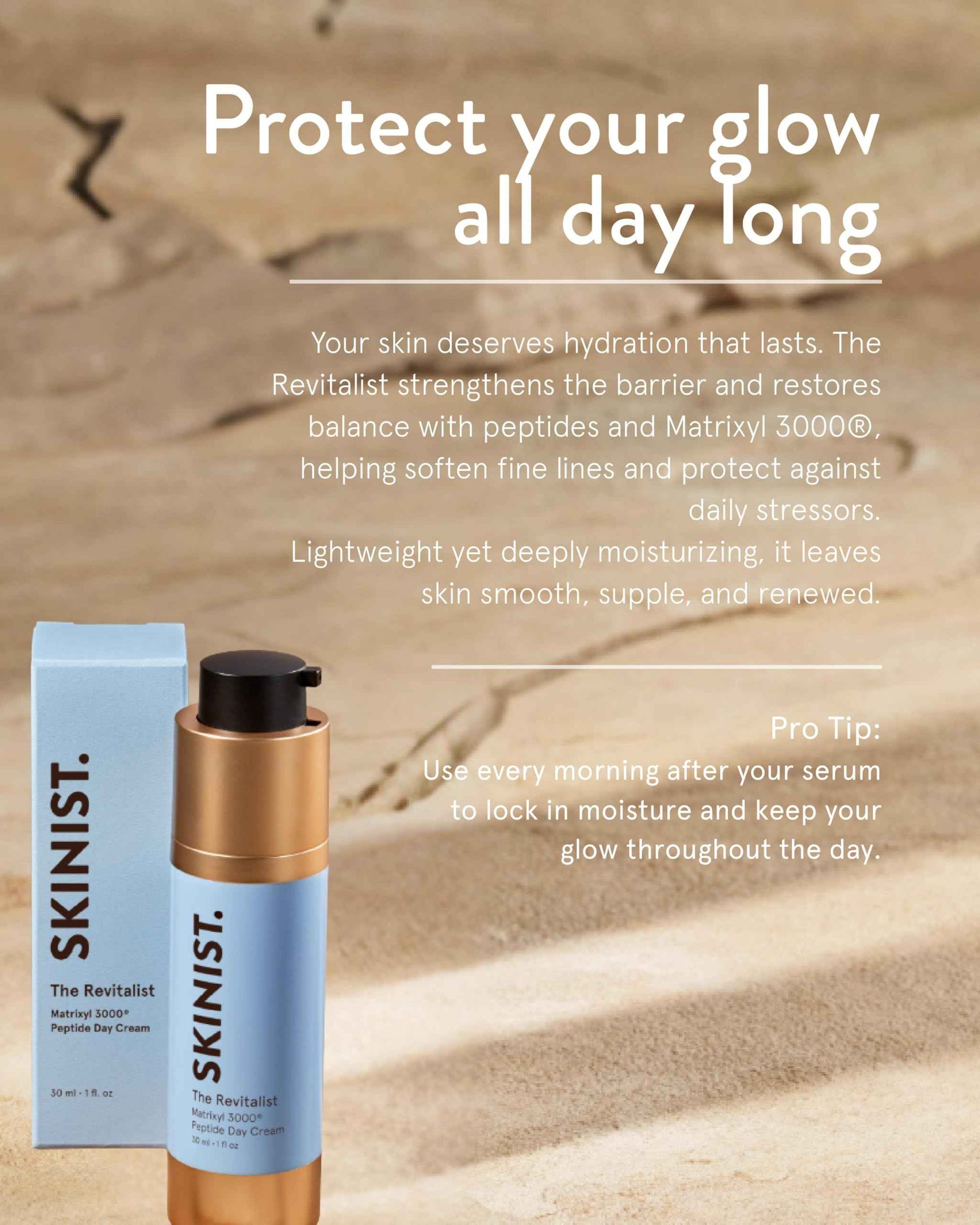 SKINIST The Revitalist Matrixyl 3000® Peptide Day Cream – Anti-Aging Moisturizer for Fine Lines & Wrinkles, Lightweight Hydrating Formula for Day & Night