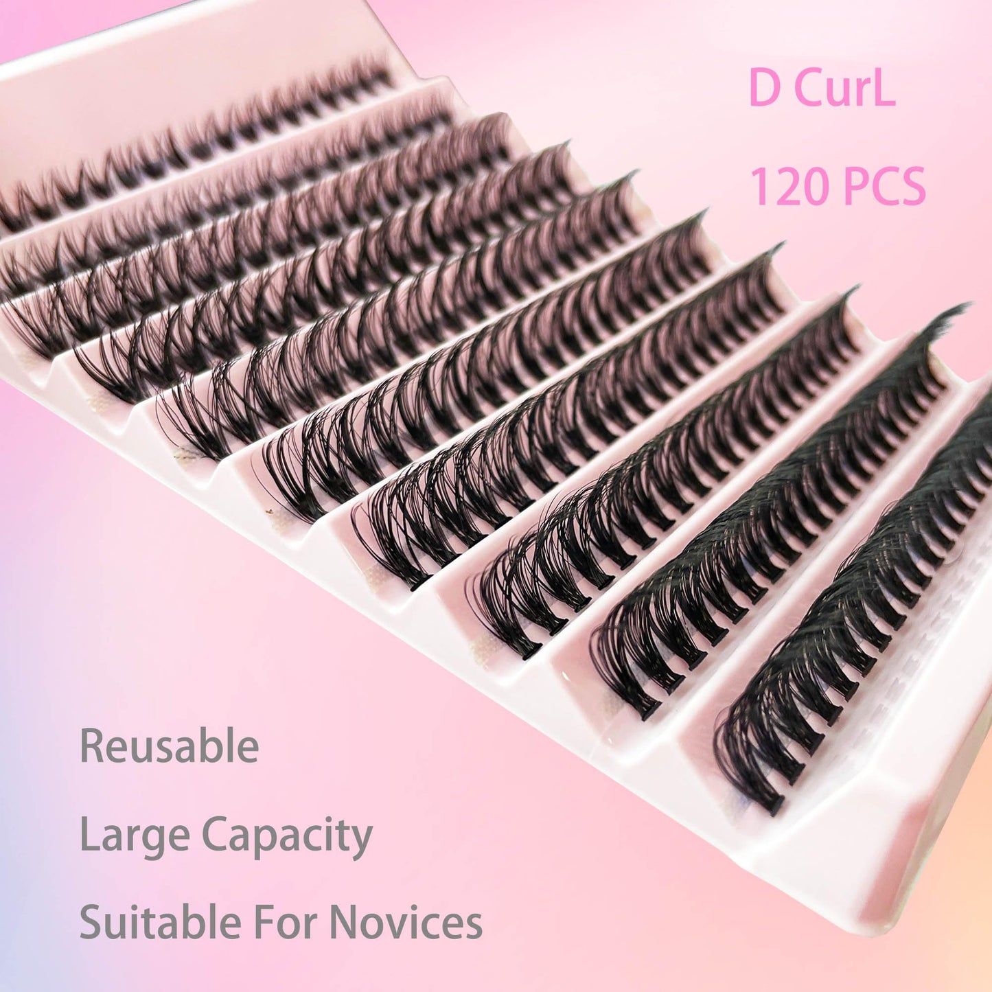 Lash Extension Kit D Curl Lash Clusters WHYBRAW Eyelash Extension Kit with 7 Days Long Lasting Bond Lash Bond and Seal 120 Pcs Natural Individual Lashes Kit with Cluster Lash Tweezers