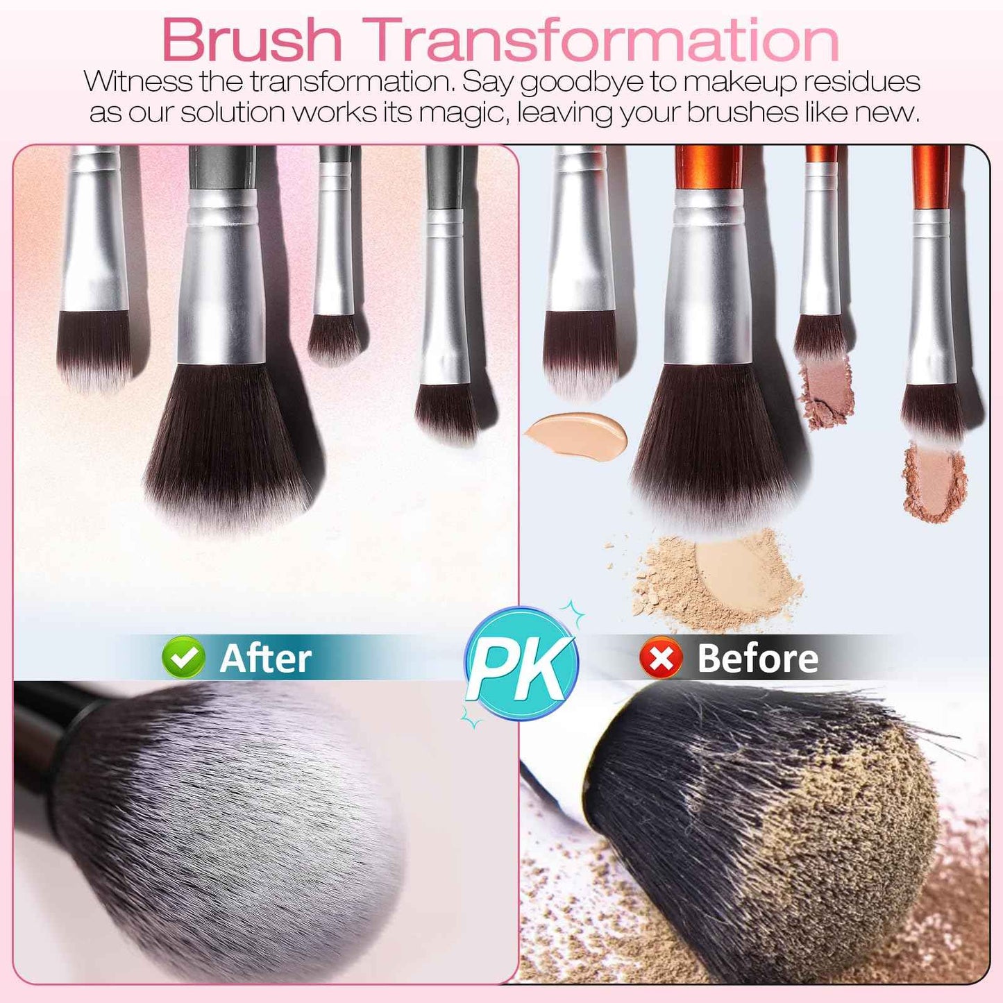 Makeup Brush Cleaner Machine With Solution, Make up Brush Cleaner Cleanser, Quick Deep Cleaning for Makeup Brushes, With Strong Suction Cup Stick to Sink, Stocking Stuffers Gifts for Women Wife Mom