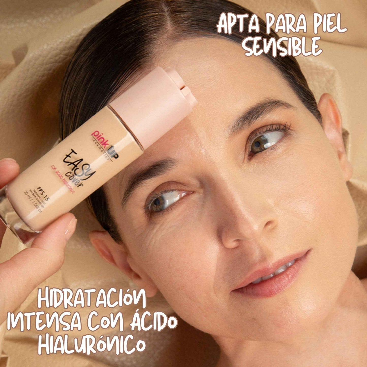 PINK UP Easy Cover Liquid Makeup| Foundation Make Up| Tinted Moizturizer for face| Liquid Make Up| Medium coverage| Water base| Alcohol free| Model PKEC500