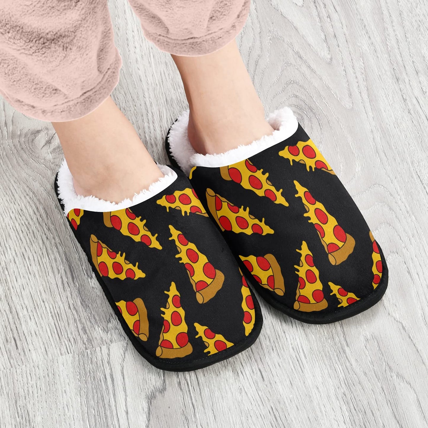 Umidedor Pizza Food Slippers For Women Girls, Soft Memory Foam Non-Slip Indoor House Slippers Home Shoes For Bedroom Hotel Travel Spa