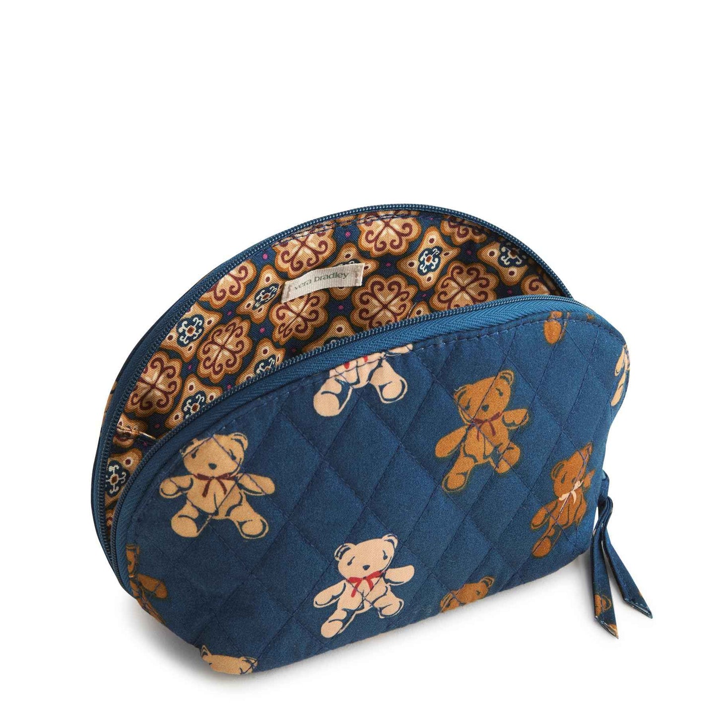 Vera Bradley Women's Premium Cotton Mini Dome Cosmetic Makeup Bag, Bunch of Bears, One Size
