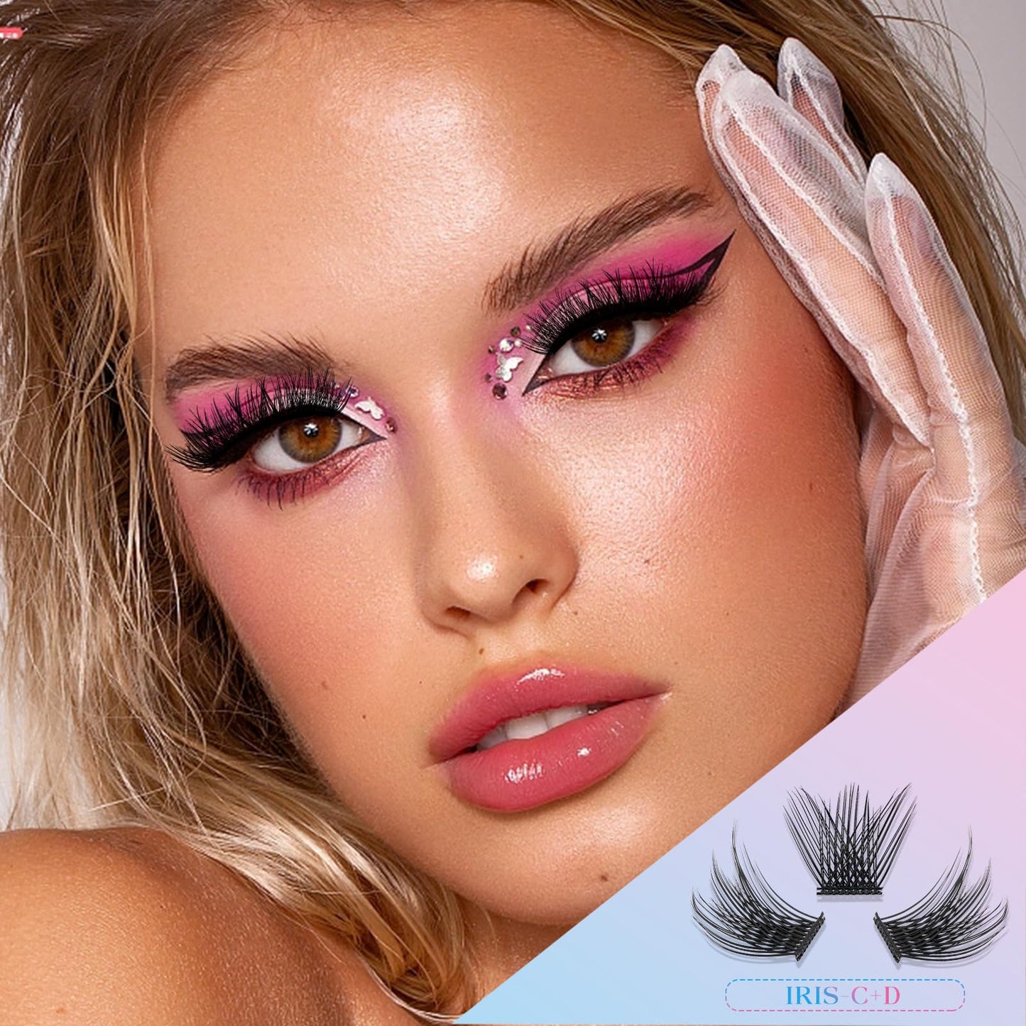 LANKIZ Lash Clusters, 168pcs Individual Lashes C+D Mix Curl for DIY Lash Extensions, Wispy Cluster Lashes, 10-16mm Mix Length Cluster Eyelash Extensions, Natural Lashes that Look Like Extensions