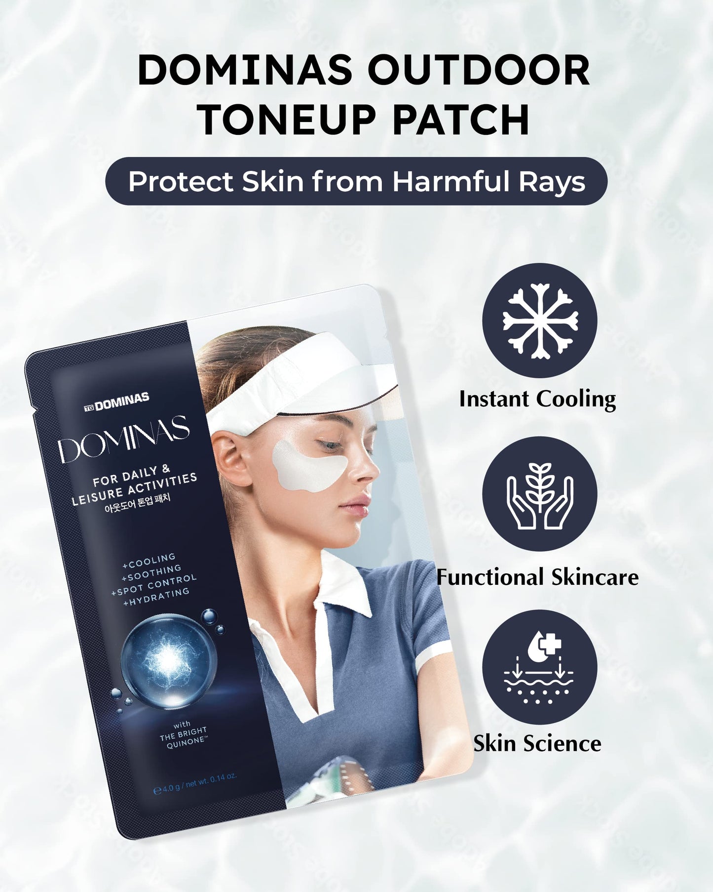 DOMINAS Outdoor Tone-Up Patch (4 g/0.14 oz*4 ea) Patches/Golf Patches for Leisure Activities. CoQ10, Tranexamic Acid, Niacinamide, Hyaluronic Acid & Allantoin | Korean Skincare