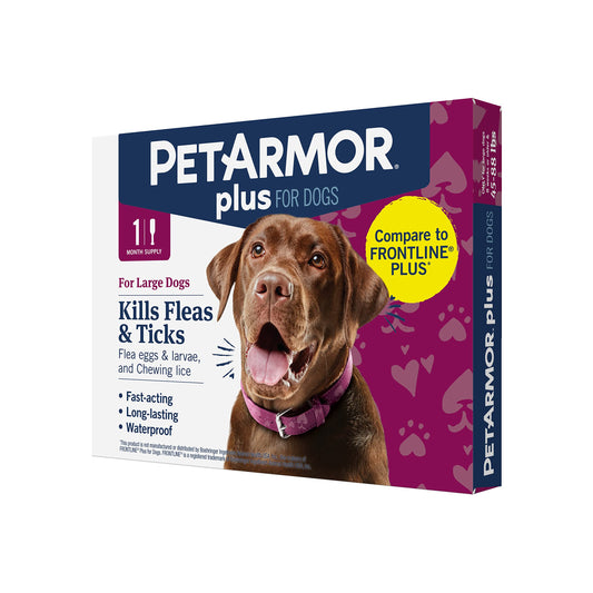 PetArmor Plus Flea and Tick Prevention for Dogs, Dog Flea and Tick Treatment, 1 Dose, Waterproof Topical, Fast Acting, Large Dogs (45-88 lbs)