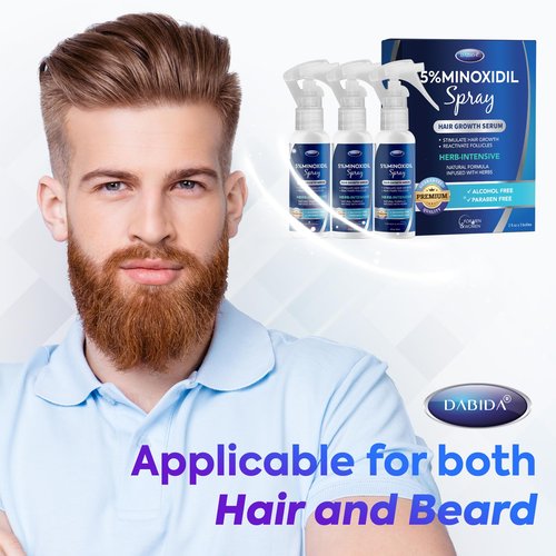 5% Minoxidil Spray for Hair & Beard Growth, Hair Regrowth,Hair Loss Treatments for Men & Women 60ml * 3bottles