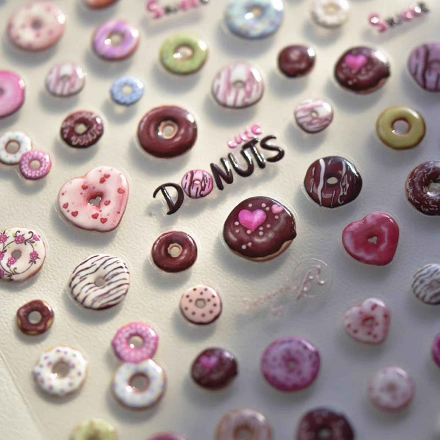 Dedyel Food Nail Art Stickers 3D Cake Dessert Donut Ice Cream Cookies Fruit Bread Self-Adhesive Nail Stickers for Women Girls Kids