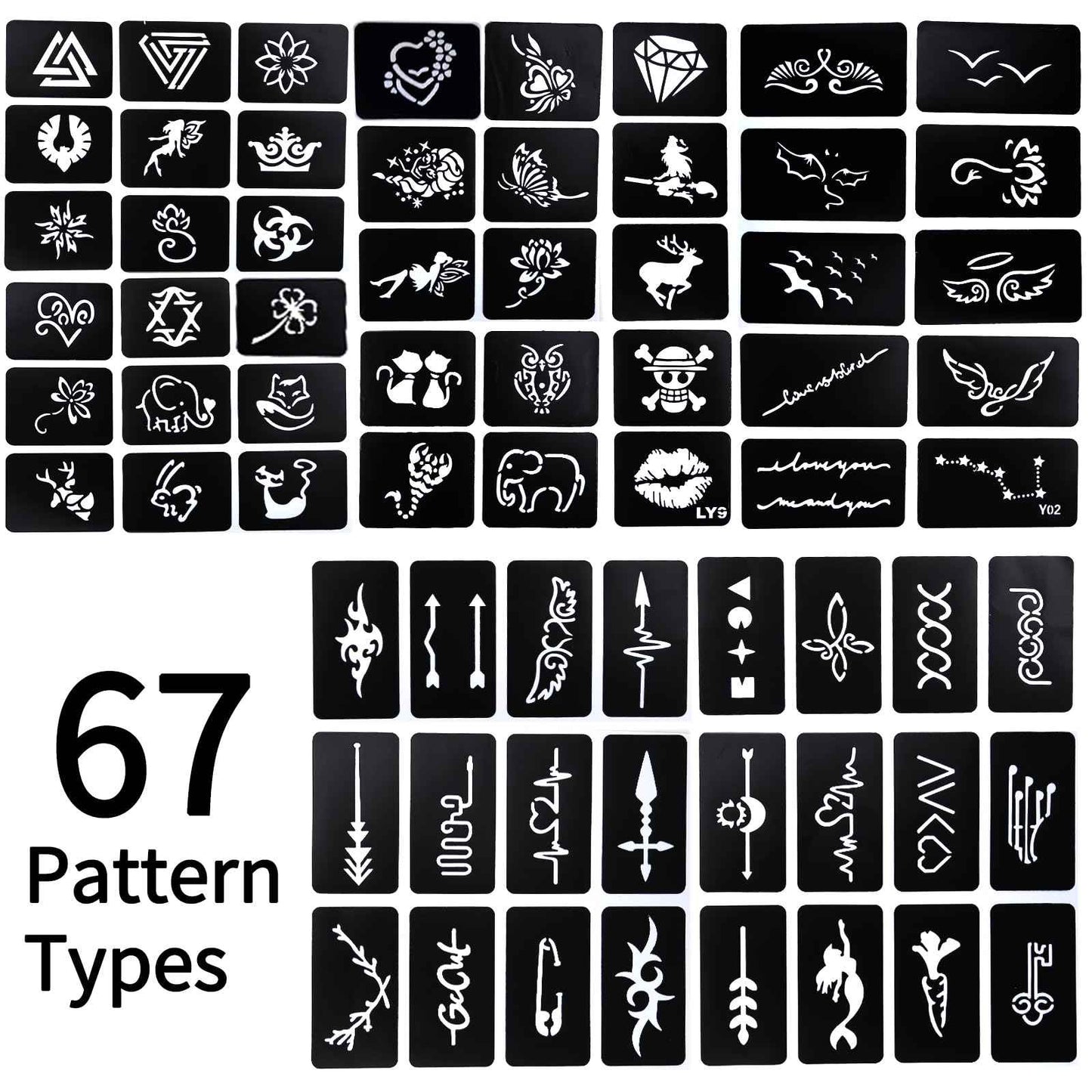 Ponhey Temporary Tattoo Markers for Skin, 36 Body Markers+67 Large Tattoo Stencils,Dual-End Tattoo Pens,Fine Lines with Cosmetic-Grade,Flexible, Skin-Safe Face Paint Kit for Kids Teenage Adults