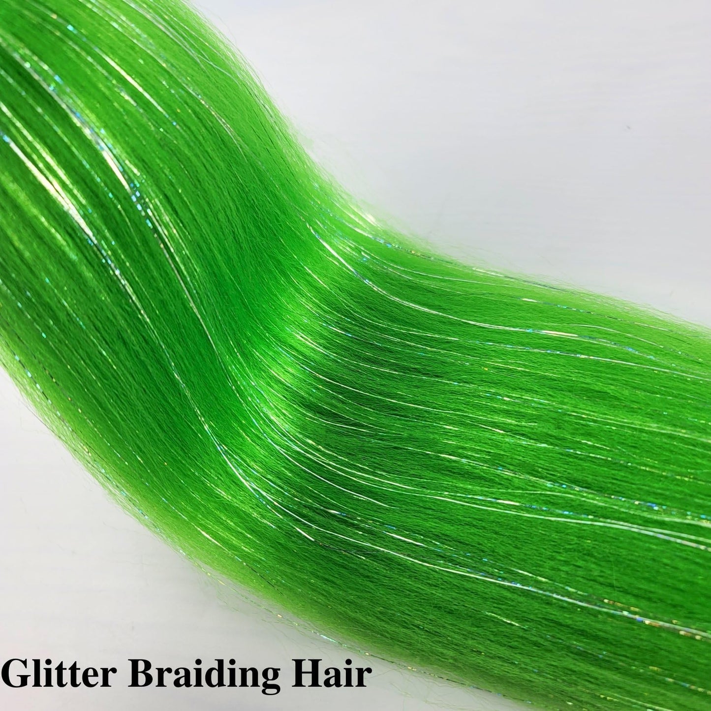 Gozill Neon Green Braiding Hair Pre stretched Sparkle Tinsel Prestretched Braiding Hair Kanekalon Ez braid Knotless Braiding Hair 26 inch