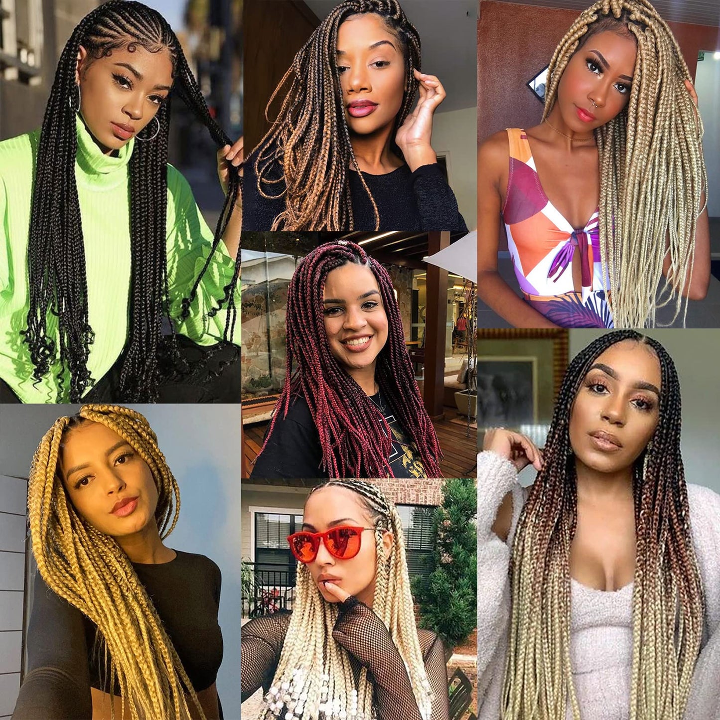 Pre-stretched Braiding Hair Professional Easy Crochet Braid Hair 20 Inch 8 Packs Hot Water Setting Soft Synthetic Braiding Hair Extension for Twist Senegalese Crochet Hair (#1B)