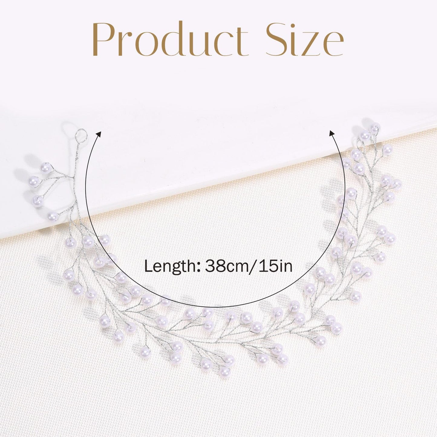 VOBOBE Pearl Bridal Headpiece for Wedding, Bridal Hair Accessories Bridal Silver VineHeadband Hair Pieces for Bridesmaid Women Girls (Bridal Headpiece-B)