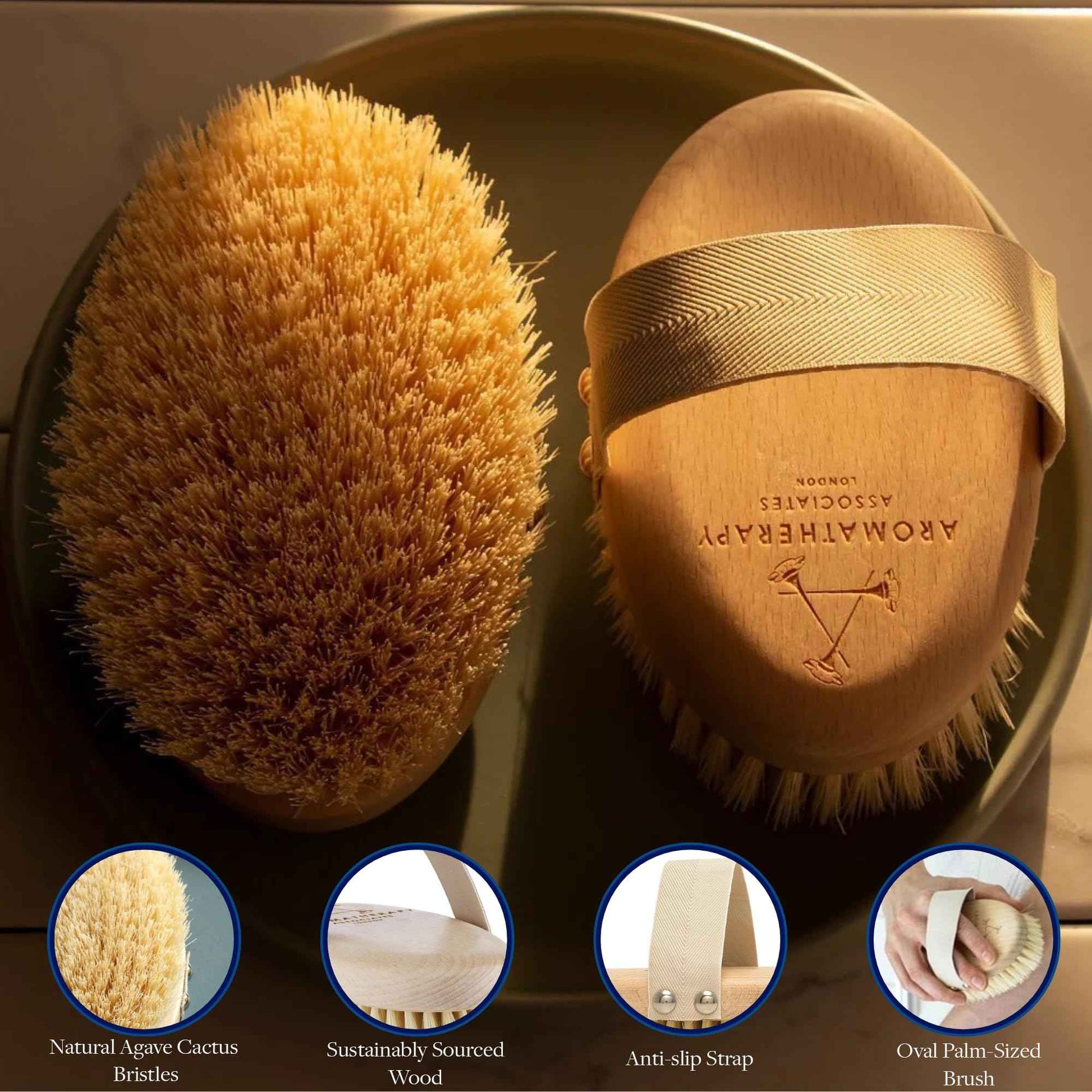 Aromatherapy Associates Revive Body Brush, Natural Dry Brush for Exfoliating Skin, Boost Circulation & Lymphatic Drainage, Anti-Cellulite Body Scrub Brush, 1 Count
