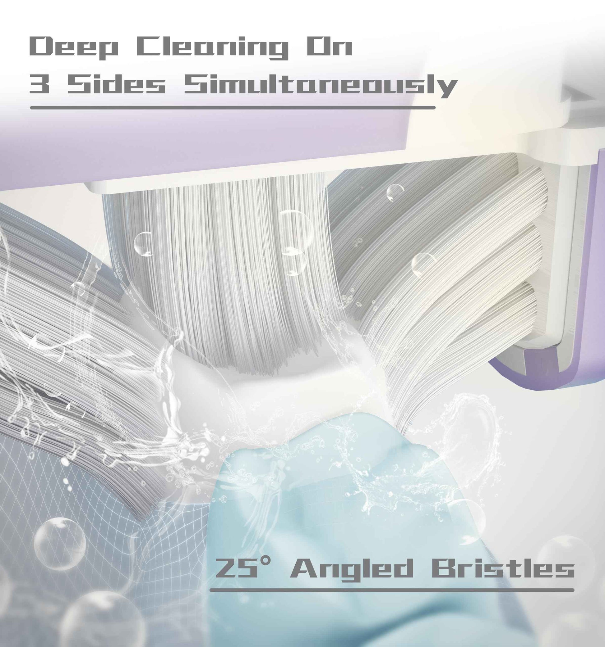 Heisr Premium Customized 3-Sided Ultra Clean Replacement Brush Heads, Innovative 180° Rotatable Mechanical Brush Head, 25° Angled Soft Bristles, for Ultimate Cleaning with Heisr HS-X1, 2 Count, HS-T1