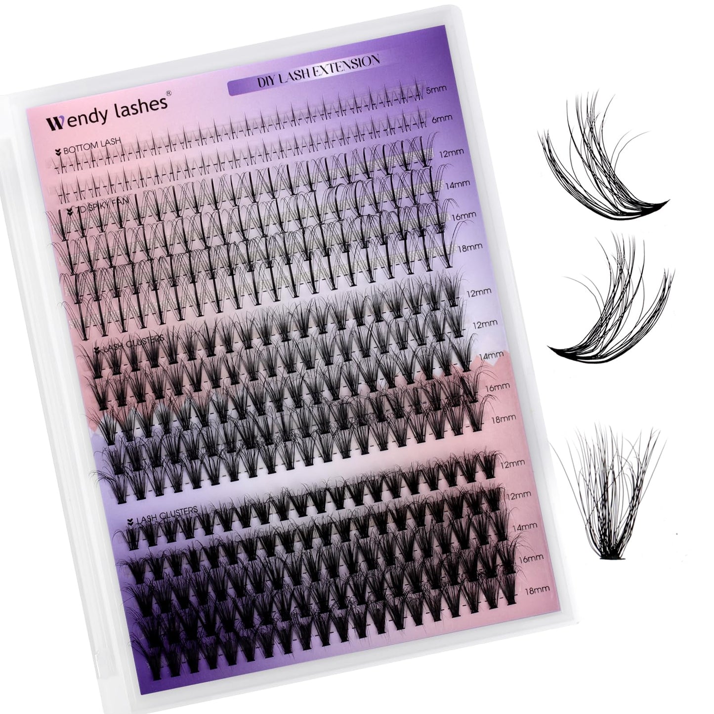 Lash Clusters With Bottom Lashes 20/30D C/D Curl 12-18mm Multi-types Individual Clusters Eyelash Extensions, Spike, Wispy Lash clusters(20/30D-3D)