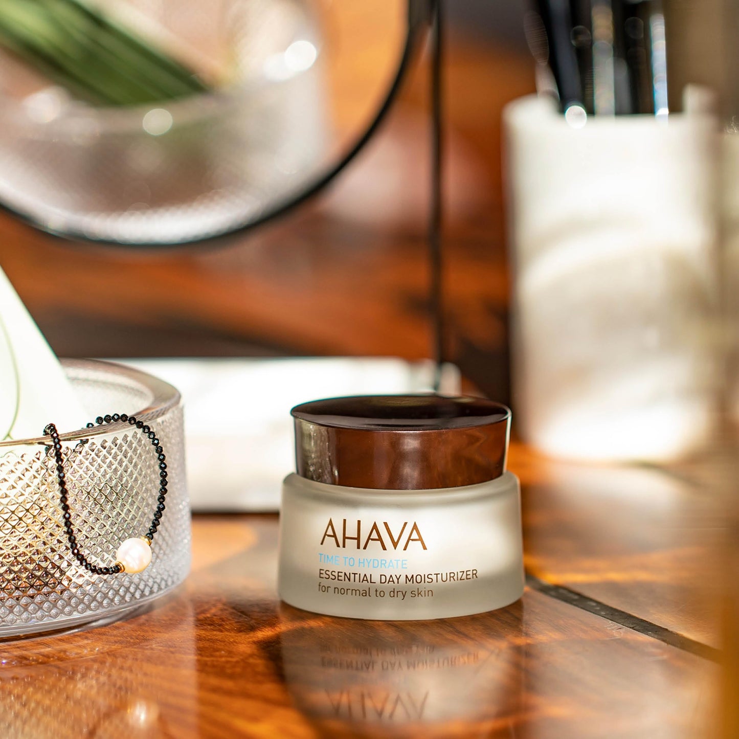 AHAVA Essential Day Moisturizer, Normal to Dry Skin - Essential Daily Hydrating Facial & Neck Cream, Anti-Aging & Smoothing Effect, Enriched with Osmoter, Aloe Vera, Allantoin & Vitamin E, 1.7 Fl.Oz