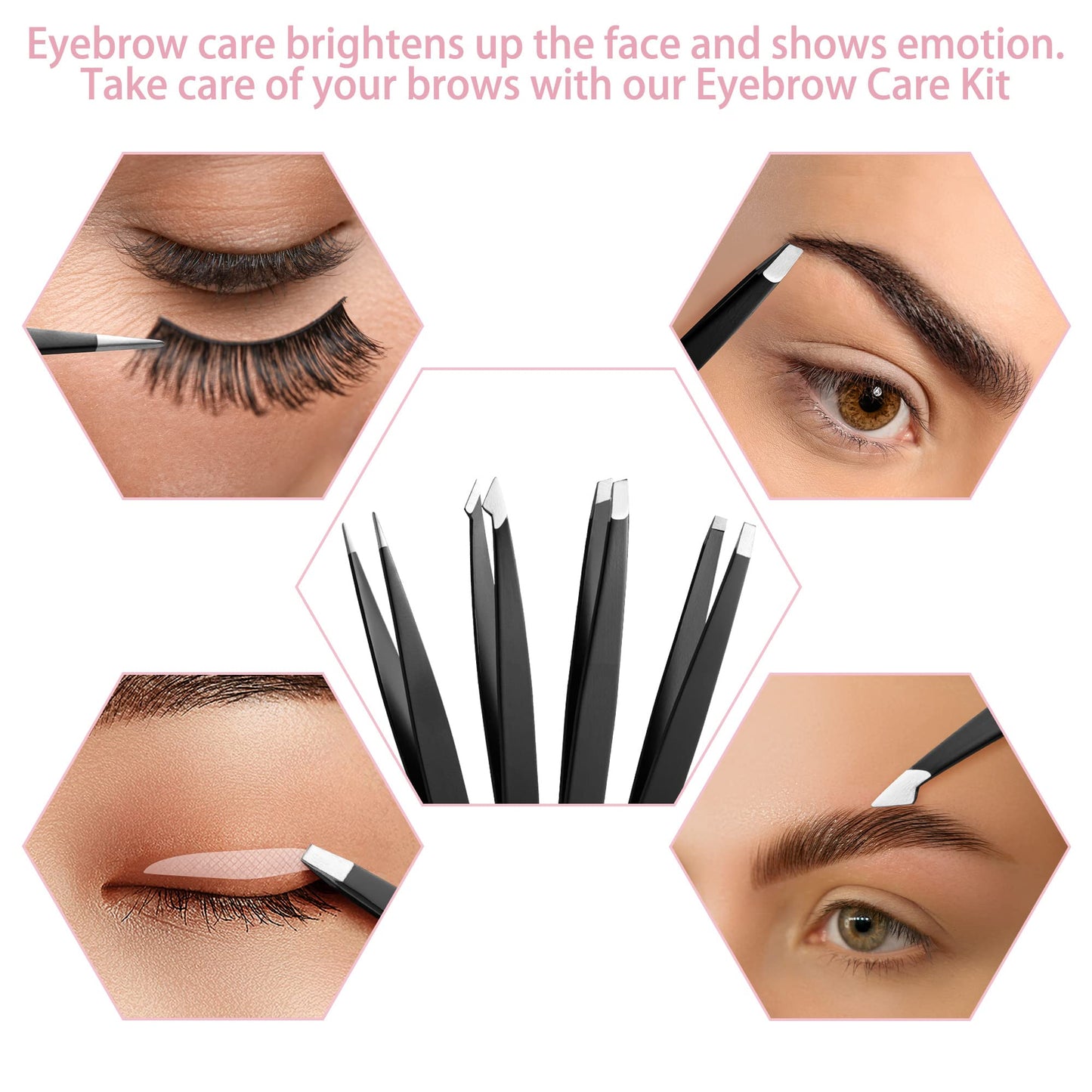 Exquisite Eyebrow Kit - 8 in 1 - Eyebrow Tweezer Kit 4 PCs - Eyebrow Shaping Kit - Multipurpose Eyebrow Grooming kit - Eyebrow Razor, Eyebrow Brush and Comb, Pencil, Eyebrow Scissors in Padded Case