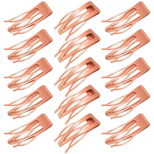 32 Pieces Hair Clips - 3 Prong Double Grip Metal Barrettes and Combs for Women and Girls Hair Accessories (Rose Gold)