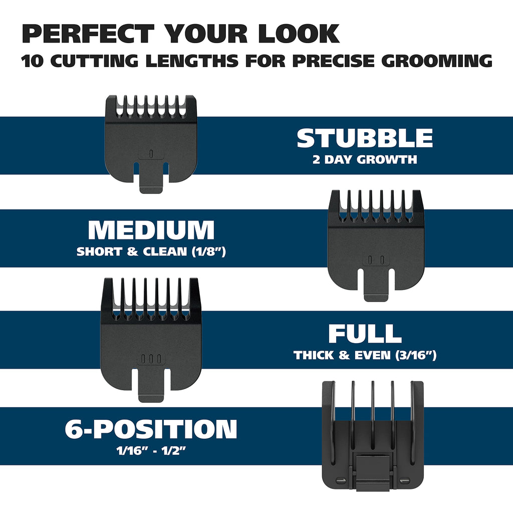 Wahl Groomsman Battery Operated Facial Hair Trimmer for Beard & Mustache Trimming Including Light Detailing and Body Grooming – Model 9906-717V