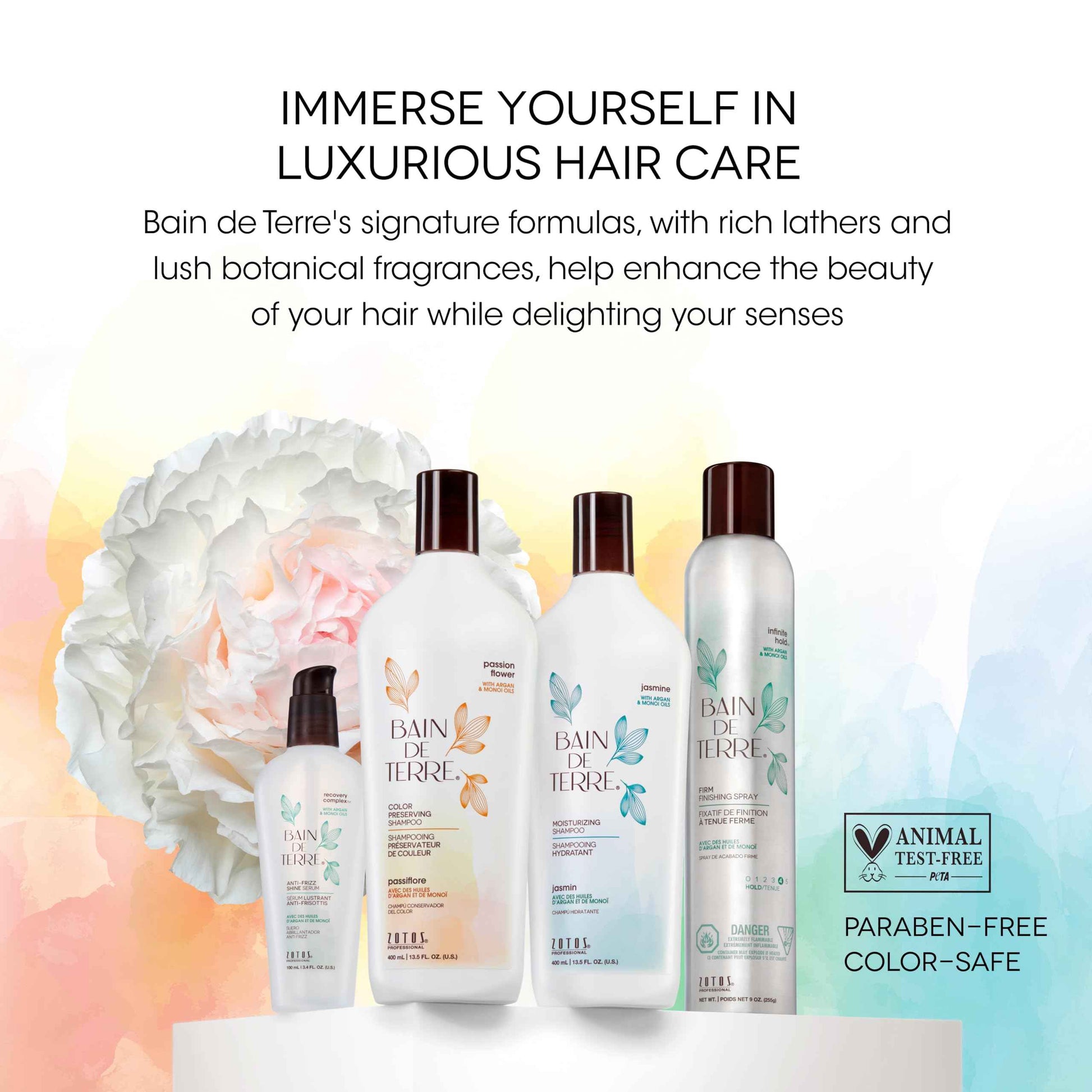 Bain de Terre Strengthening Shampoo and Conditioner Set | Keratin Phyto-Protein | Strengthens Weak & Fragile Hair | Paraben Free | Color-Safe | 13.5 Fl Oz