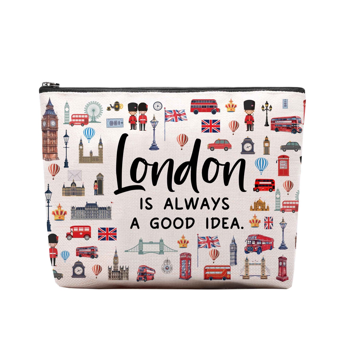 London Lover Souvenirs Gifts: Themed Travel Organizer for Women, Friends - Zipper Pouch Accessories Bag