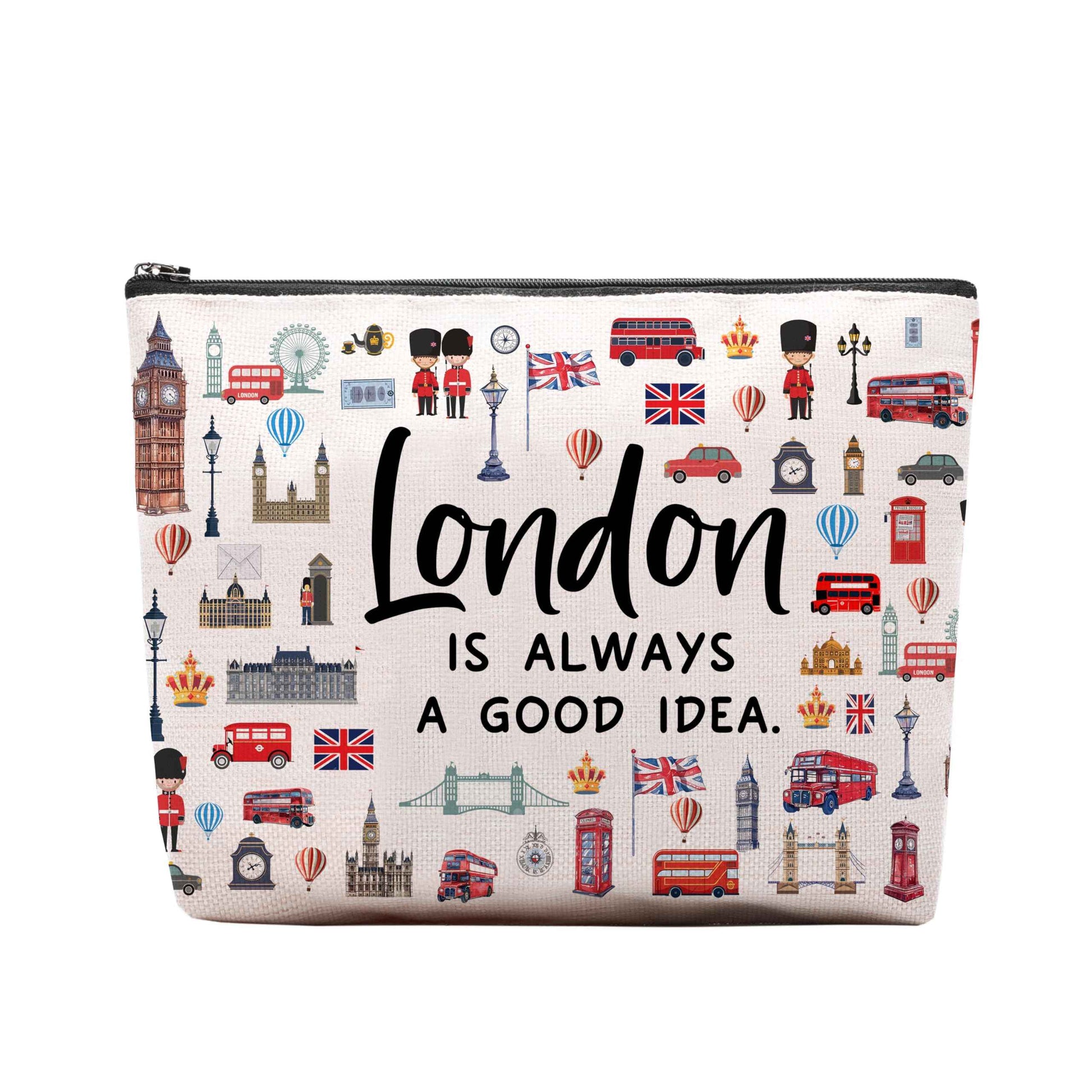 London Lover Souvenirs Gifts: Themed Travel Organizer for Women, Friends - Zipper Pouch Accessories Bag