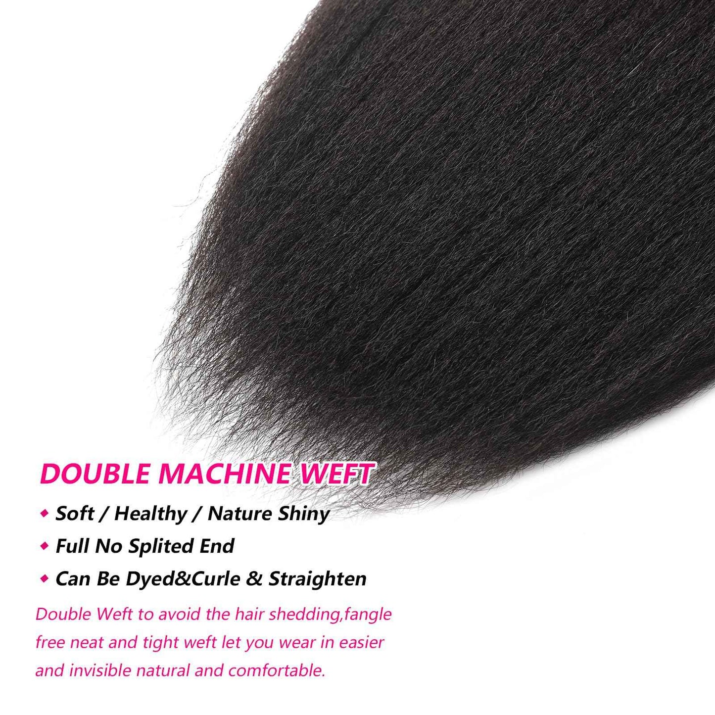 Human Braiding Hair for Boho Braids Human 100g 22 Inch Kinky Straight Bulk Human Hair Yaki Straight Bulk Hair Extensions for Black Women Bohemian 1 Bundles/Pack Natural Color