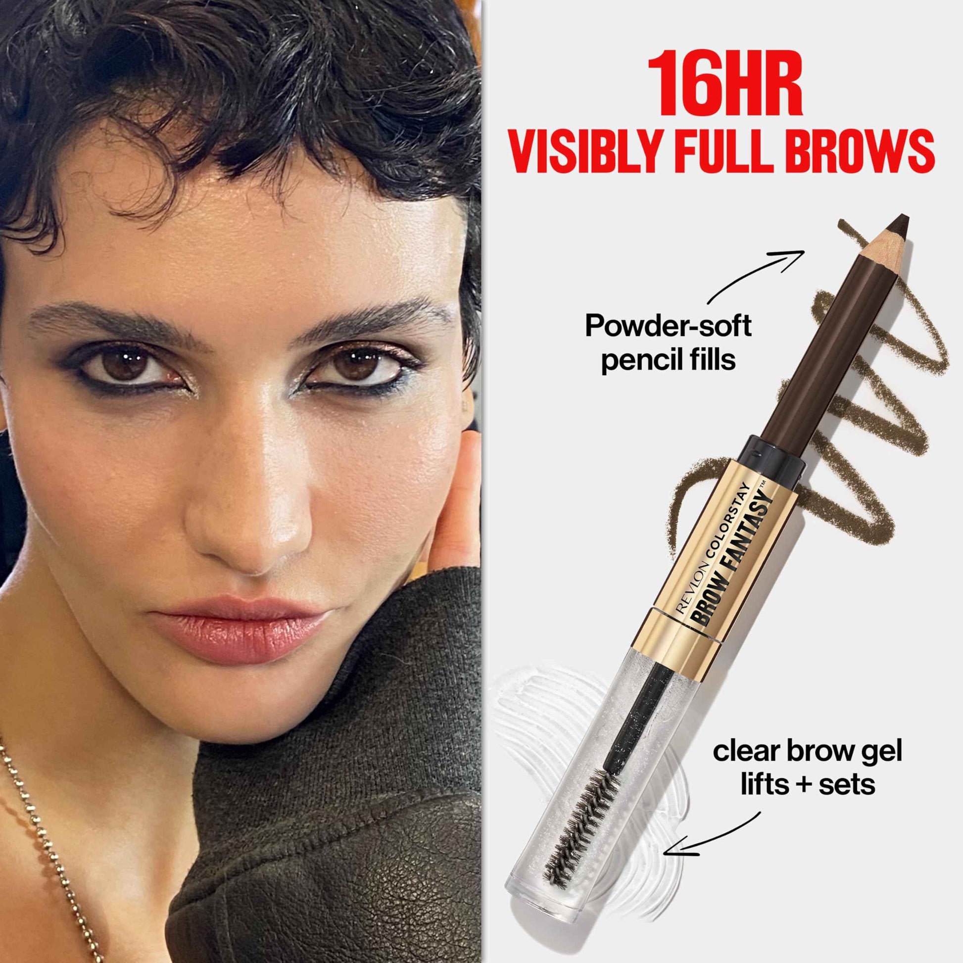 REVLON Moonlit Smokeshow Bundle as featured in Christian Siriano’s NYFW show, ColorStay Eyeshadow Quad, Multiplayer Eye Pencil, Xtensionnaire Mascara, and Brow Fantasy, Pack of 4