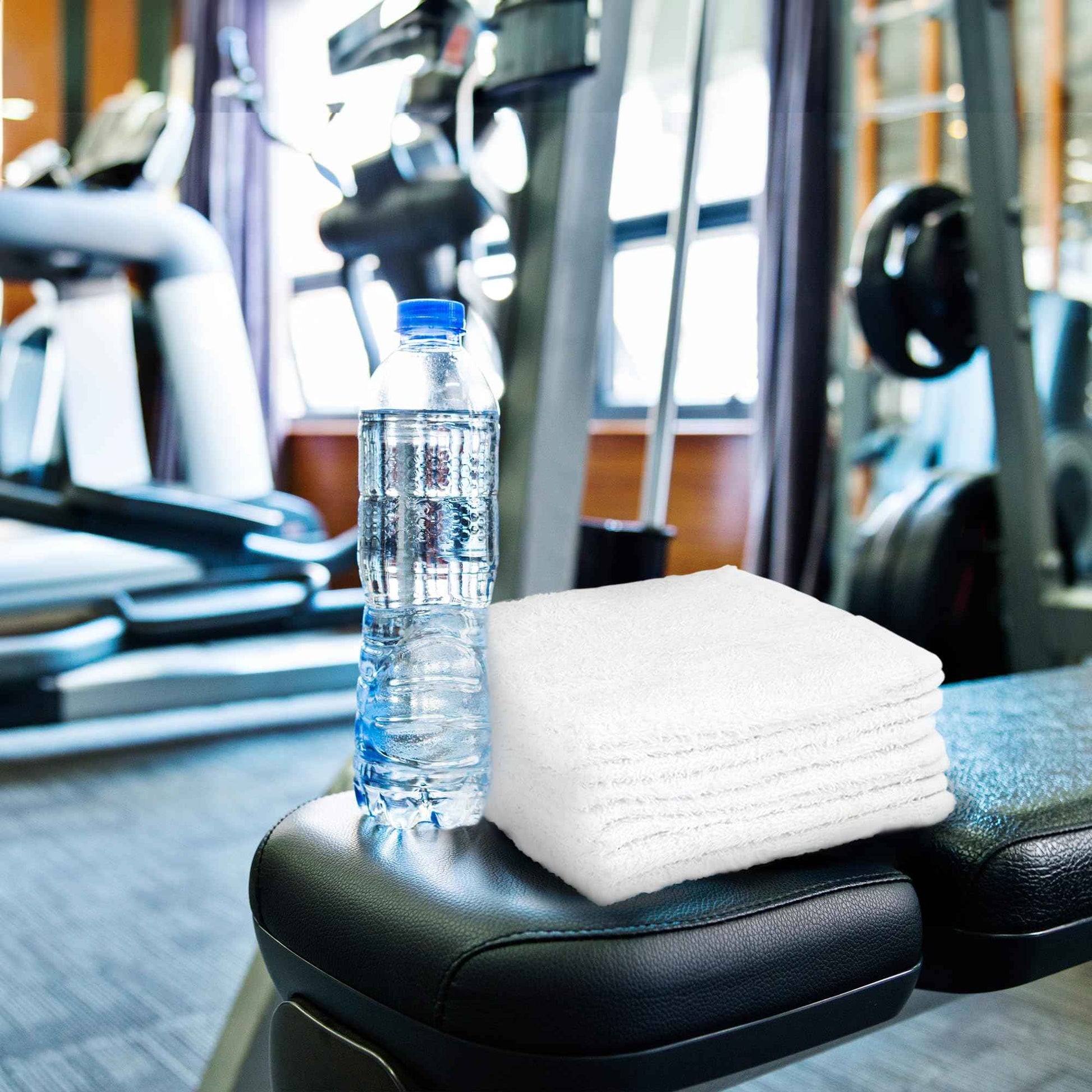 Crystal Ridge 100% Cotton Premium Wash Cloths, 12"x12", 8 Pack, Soft Feel, Absorbent Multipurpose Towels for Bathroom, Kitchen and Gym. Face & Body Washcloths, Bar Towels (8, White)