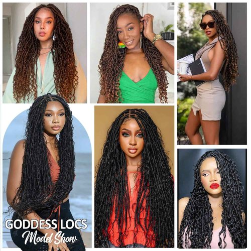 9 packs Boho Faux Locs Crochet Hair, 24 Inch, Burgundy Pre Looped Goddess Soft Locs Crochet Hair with Curly Ends, Bohemian River Locs for Black Women(BUG#, 24 Inch)