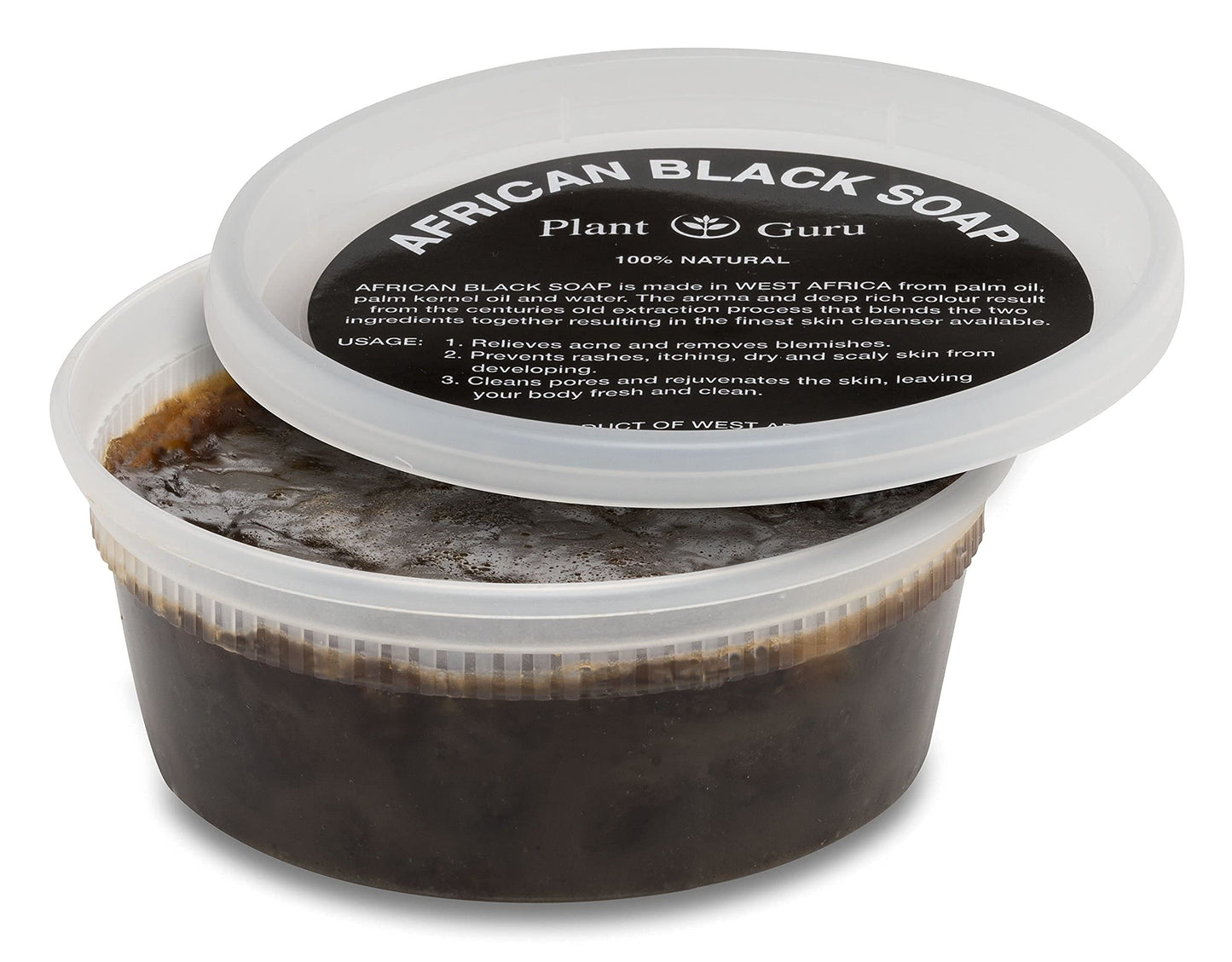 African Black Soap Paste 8 oz. 100% Raw Pure Natural From Ghana. Acne Treatment, Aids Against Eczema & Psoriasis, Dry Skin, Scars and Dark Spots. Great For Pimples, Blackhead, Face & Body Wash.