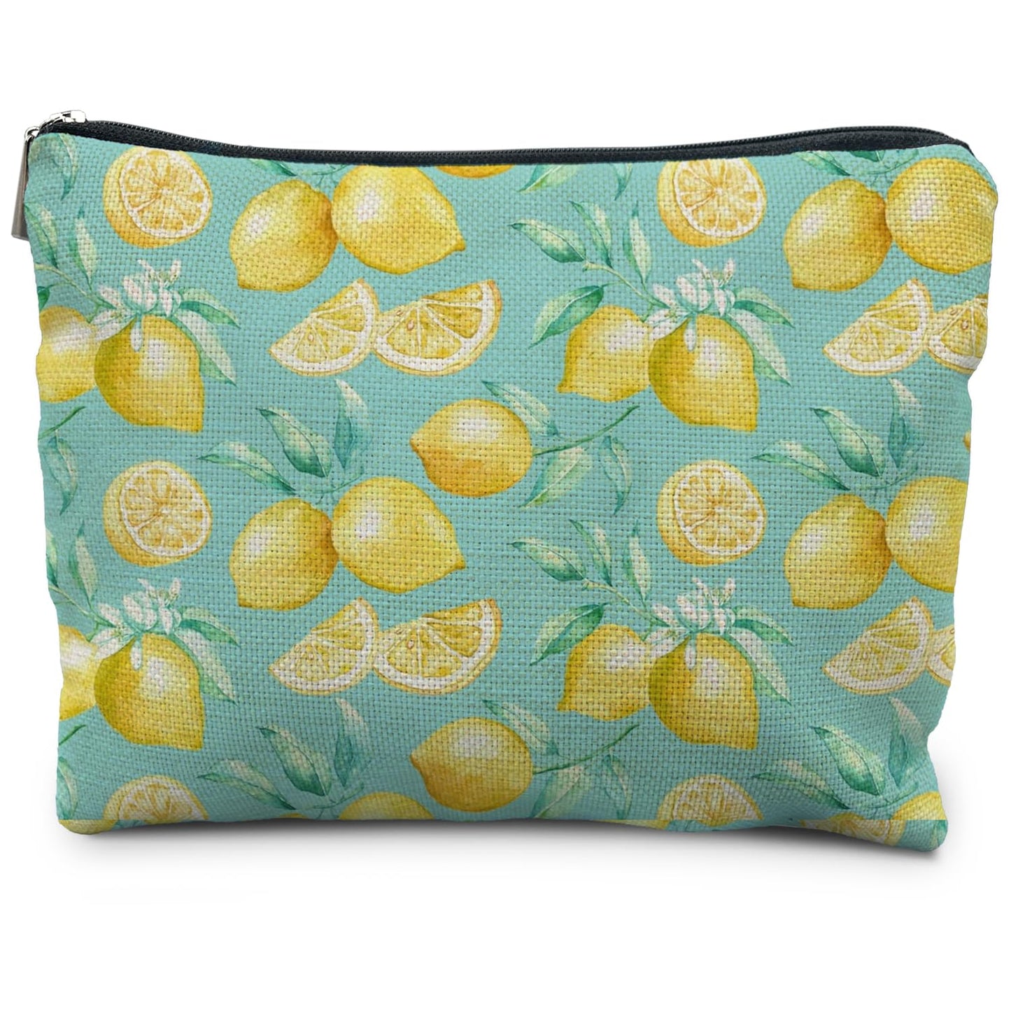 RYYCDOI Lemon Makeup Bag, Lemon Gifts for Women, Summer Lemon Cosmetic Bags for Women, Lemon Accessories for Women, Fruit Lover Gifts for Women