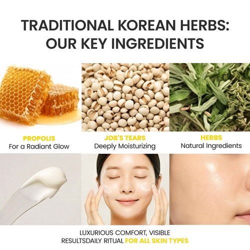 Baegayul ORIGIN Face Moisturizer Cream - Korean Daily Moisturizer with Propolis & Coix Seed Extract complex - Deep skin Hydration & Soothing for Dry, Sensitive Skin [ 2.71 fl oz ]