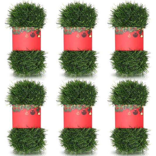 Yuxung 6 Pcs 100 ft Artificial Christmas Garland Non Lit Garland for Christmas Decorations Soft Christmas Garland Greenery Green Holiday Decor for Home Garden Outdoor Indoor Wedding Xmas Party Decor