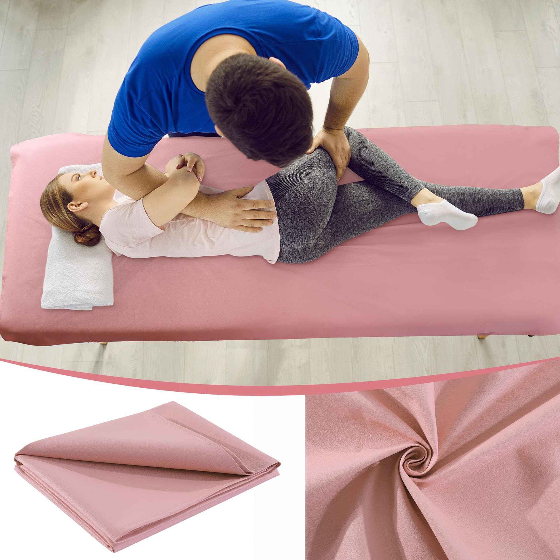 BALAPET Lash Bed Sheets Non-Sticky Sugaring and Waxing Pad Wipeable and Waterproof PU Leather Massage Table Cover Suitable for Grafting Eyelash Beds Massage Tables,SPA,Beauty(Pink)